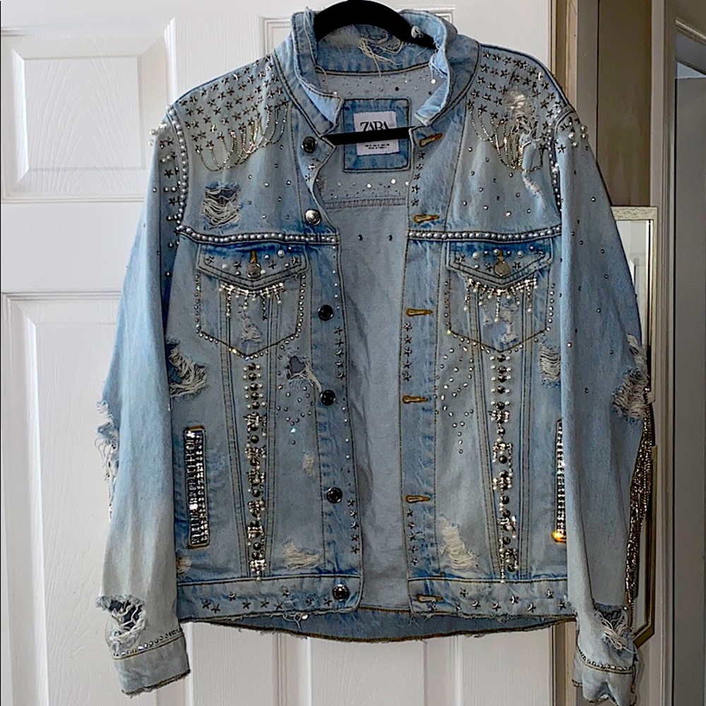 Custome Rhinestone denim Jacket